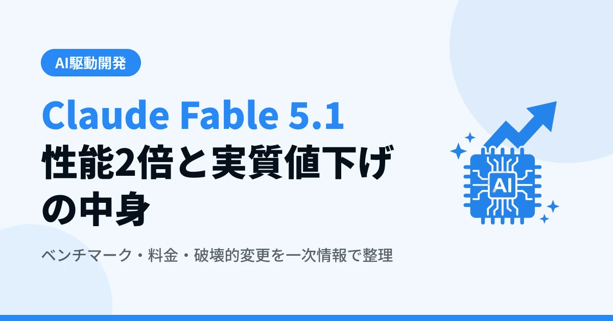 Claude Fable 5.1リリース — 性能・料金・破壊的変更まで、開発と仕事への影響【2026年9月最新】