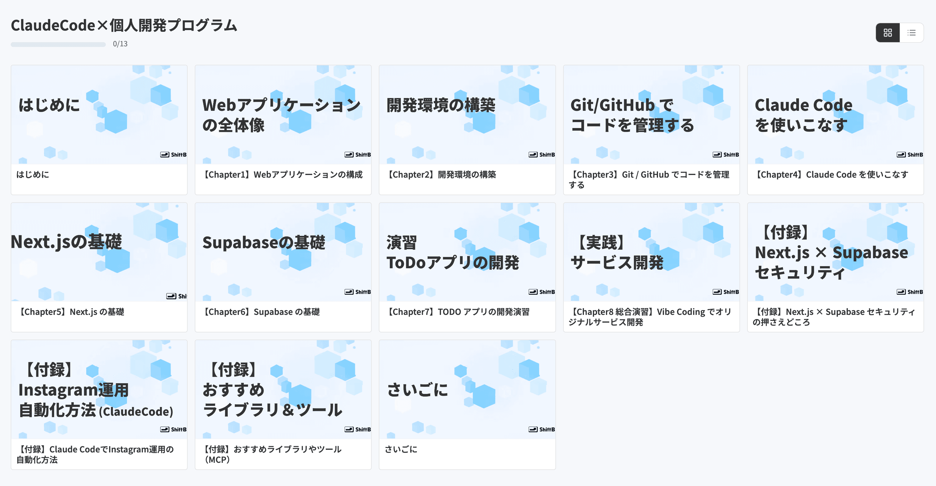 カリキュラム全体像:はじめに〜セキュリティ・付録まで全チャプターの一覧