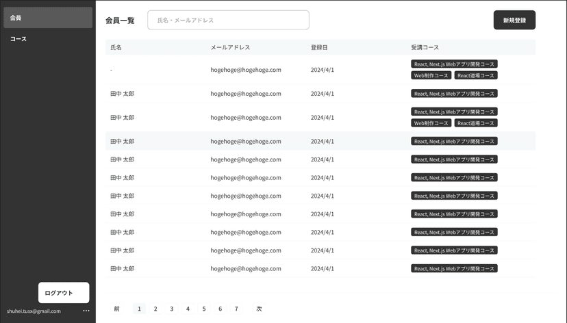 ShftBの管理画面